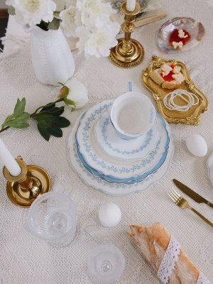 Тарелка WY Royal blue, d=26.5 см, фарфор, белая