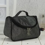 Косметичка-сумочка, отдел на молнии, зеркало, цвет чёрный