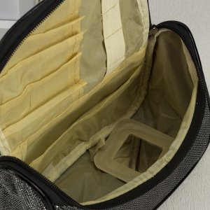 Косметичка-сумочка, отдел на молнии, зеркало, цвет чёрный