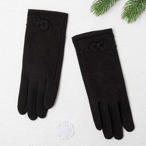 Перчатки женские Collorista "Бантик", размер 17, цвет чёрный