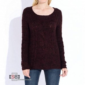 Пуловер| ; Состав:100% Акрил; Цвет: Beetroot/Black Mel 31A; Бренд: Broadway/ Greystone; Пол: женский