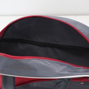 Сумка спортивная, отдел на молнии, наружный карман, длинный ремень, цвет серый/красный