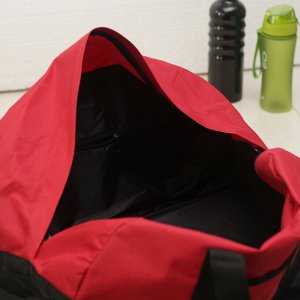 Сумка спортивная, отдел на молнии, наружный карман, цвет красный/чёрный