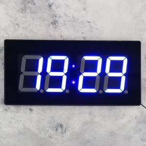 Часы электронные настенные "Элегант": синие цифры, 47.5 х 3.5 х 23 см