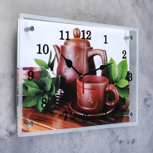 Часы-картина настенные, серия: Интерьер, "Японский чайный набор", 25х35 см