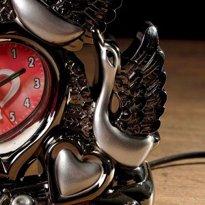 Часы-светильник "Лебедь", 23х13х13 см, микс