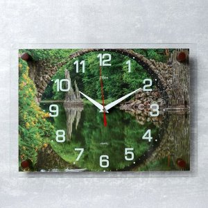 Часы настенные, серия: Природа, "Мост", 25х35 см  в ассортименте