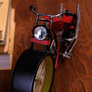 Часы настольные "Ретро мотоцикл", плавный ход, d=9.5 см, 18 х 29.5 см