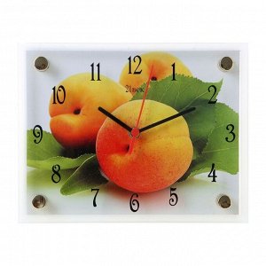 Часы настенные, серия: Кухня, "Персики", 20х26  см, микс