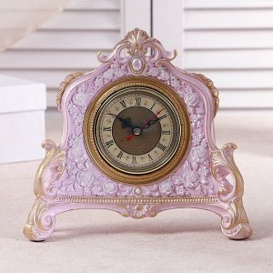 Часы настольные "Каминные", цвет  розовый, 21х19х6.5 см