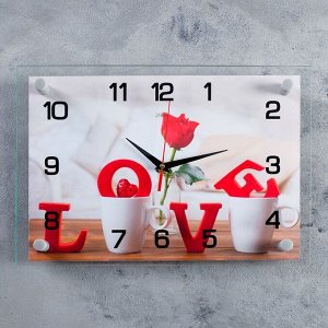 Часы настенные, серия: Цветы, "Любовь" 25х35  см, в ассортименте