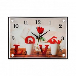 Часы настенные, серия: Цветы, "Любовь" 25х35  см, в ассортименте
