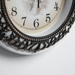 Часы настенные, серия: Интерьер, "Ирис", с зеркалами, d=25 см,  микс  картинка  83х29 см