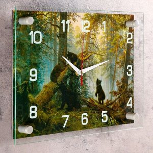 Часы настенные, серия: Животный мир, "Утро в сосновом бору", 25х35  см, в ассортименте