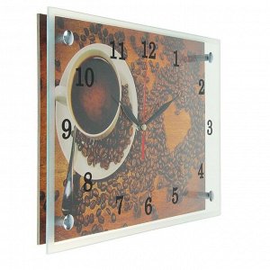 Часы настенные, серия: Кухня, "Чашка кофе", 25х35  см, в ассортименте