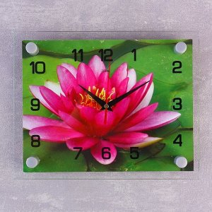 Часы настенные, серия: Цветы, "Розовый лотос", 20х26  см, микс