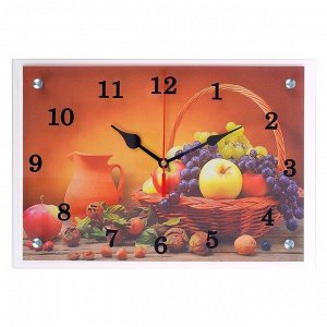 Часы настенные, серия: Кухня, "Корзинка фруктов", 25х35  см, в ассортименте