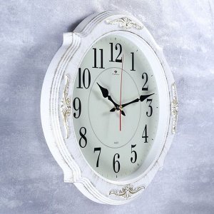 Часы настенные, серия: Классика, "Баконг", белое золото, 40х40 см