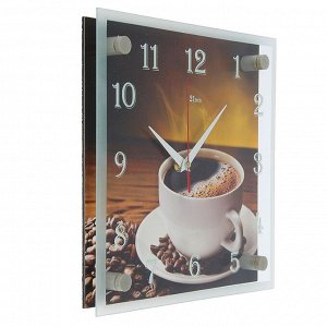 Часы настенные, серия: Кухня, "Кофе", микс 25х25 см