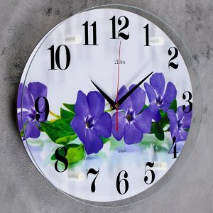 Часы настенные, серия: Цветы, "Фиалки", 35х46 см микс