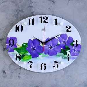 Часы настенные, серия: Цветы, "Фиалки", 35х46 см микс