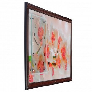 Часы-картина настенные, серия: Цветы, "Ветка орхидеи", 50х100  см, микс