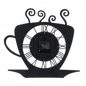 Часы настенные, серия: Кухня, "Кофейная чашка" черные, 31х33 см