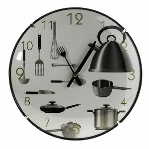 Часы настенные, серия: Кухня, "Пора готовить", d=30 см