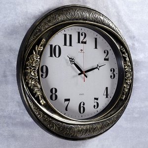 Часы настенные, серия: Классика, "Самвана", горизонтальные, черное золото, 63.5х53.5 см