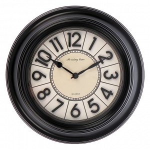 Часы настенные, серия: Интерьер, "Классика", чёрные, d=40 см