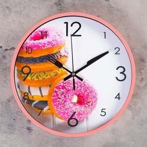 Часы настенные, серия: Кухня, "Донаты в глазури", d=30 см