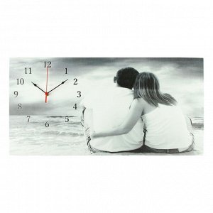 Часы настенные, серия: Люди, на холсте "Влюбленная пара", 40х76  см, микс