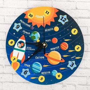 Часы настенные обучающие "Космос", 20 см