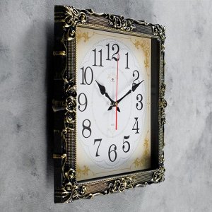 Часы настенные, серия: Классика, "Барака", чёрное золото, 38х38 см