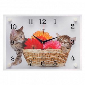 Часы настенные, серия: Животный мир, "Котята", 25х35  см, в ассортименте