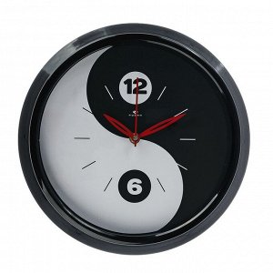Часы настенные круглые "Инь-Янь", обод чёрный, 30х30 см  в ассортименте