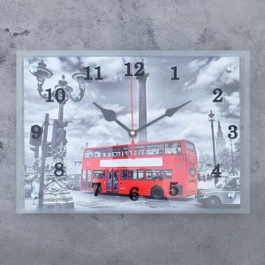 Часы настенные, серия: Город, "Красный автобус", 25х35  см, в ассортименте