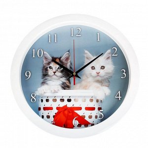 Часы настенные круглые "Котята", 28х28 см