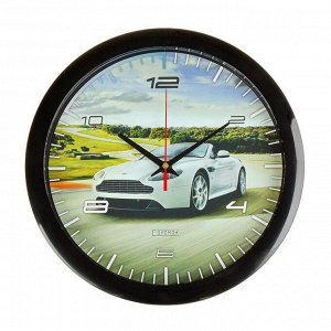Часы настенные, серия: Транспорт, "Спортивное авто", 28х28 см