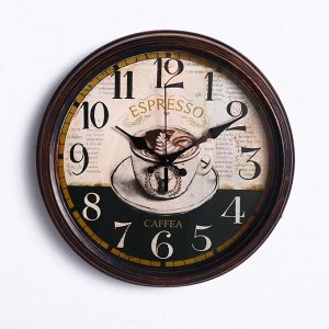 Часы настенные, серия: Кухня, "Espresso Caffea", d-35 см