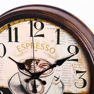 Часы настенные, серия: Кухня, "Espresso Caffea", d=35 см