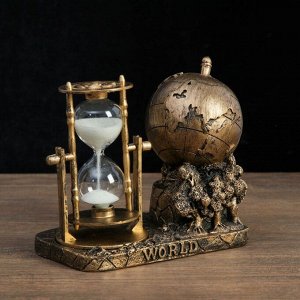 Часы песочные "Мир" 16х9х14 см, микс