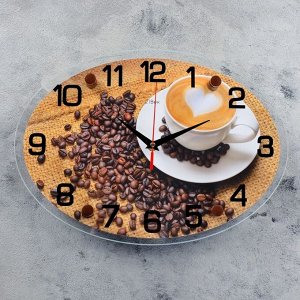 Часы настенные, серия: Кухня, "Чашка кофе", 24х34  см, в ассортименте