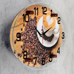 Часы настенные, серия: Кухня, "Чашка кофе", 24х34 см