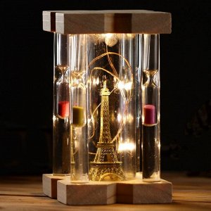 Часы песочные "Вечерний Париж", 8х14 см, с подсветкой,  микс