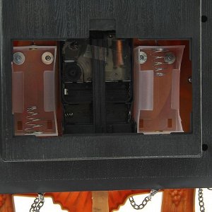 Часы настенные, серия: Маятник, с кукушками, коричневые, 30х34 см