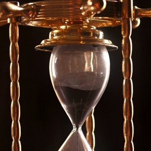 Песочные часы "Штурвал" латунь, стекло (5 мин) 16х14х20 см