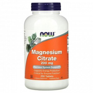 Магний NOW Magnesium Citrate 200мг - 250 таб