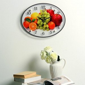 Часы настенные, серия: Кухня, "Фруктовая фантазия", 35х46  см, в ассортименте