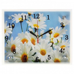 Часы настенные, серия: Цветы, "Ромашки", 20х25  см, в ассортименте